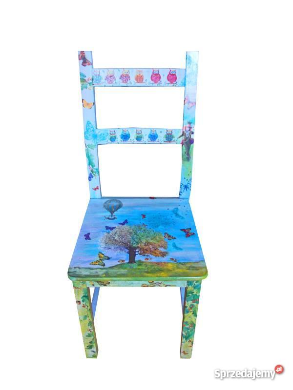 Krzesło artystyczne DECOUPAGE wspaniały mebel w