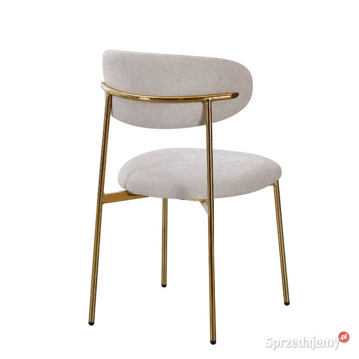 Designerskie krzesło tapicerowane Elton kremowe Tarchały Małe