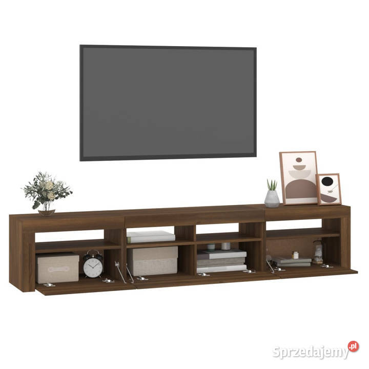 Szafka pod TV z oświetleniem LED brązowy dąb sprzedam