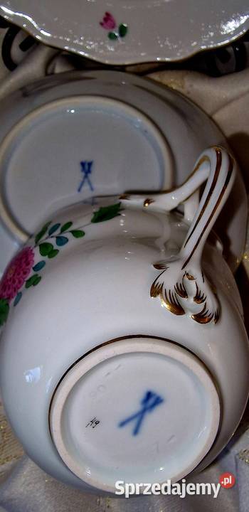 Kolekcjonerskie trio Miśnia wzór spieniacza Sadurki sprzedam