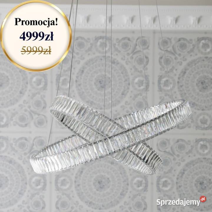 Żyrandol nowoczesny srebrny kryształowy glamour Warszawa sprzedam