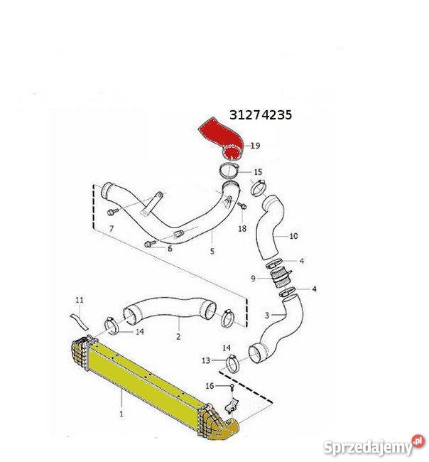 PRZEWOD RURA WĄŻ TURBO INTERCOOLERA VOLVO Bielsko-Biała
