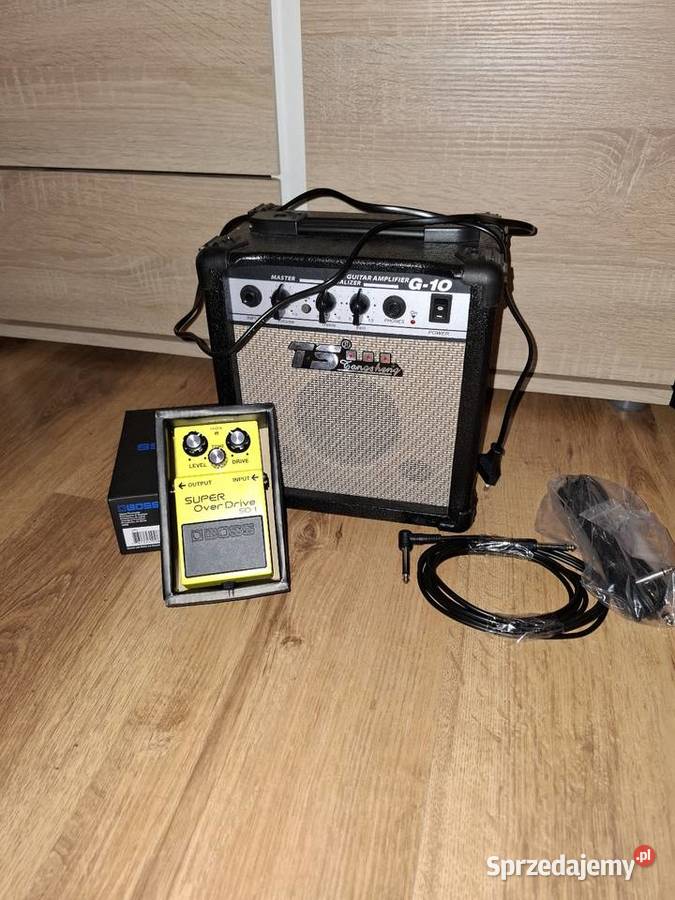 Wzmacniacz gitarowy z pedałem overdrive i dwoma Pozostałe Grudusk