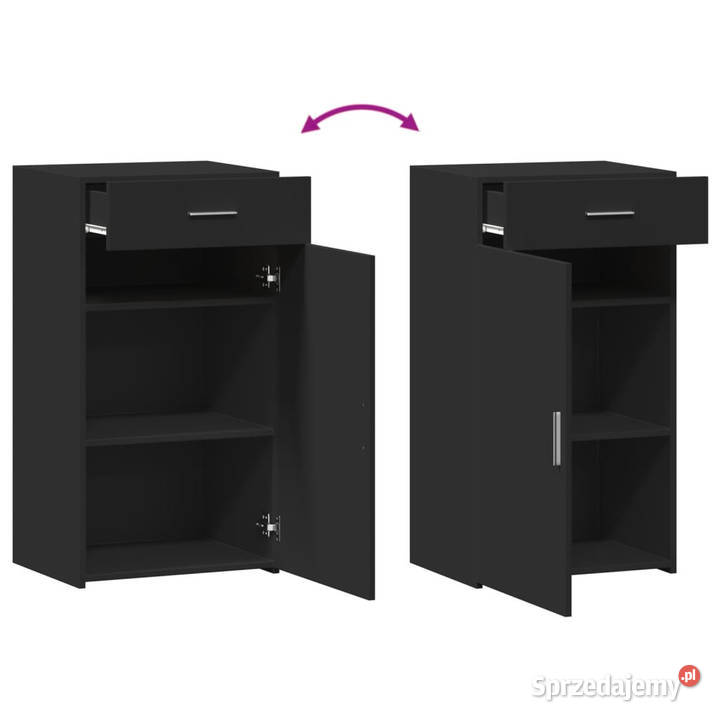 Szafka czarna 50x425x93 materiał drewnopochodny