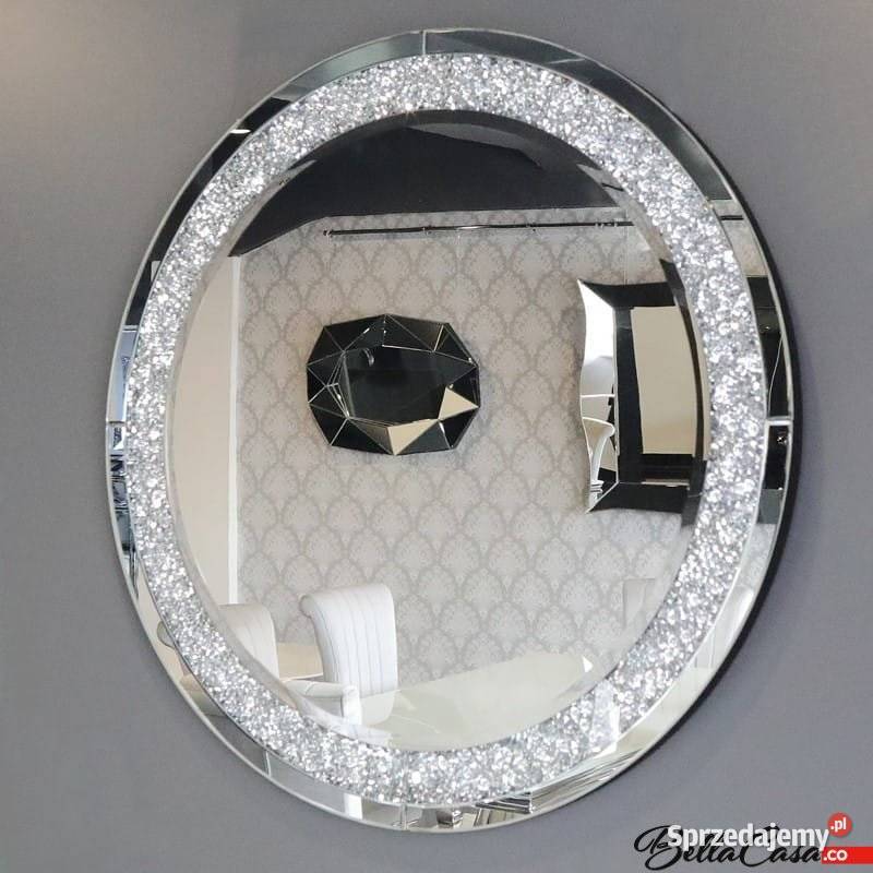 Lustro glamour okrągłe prostkatne do salonu Warszawa