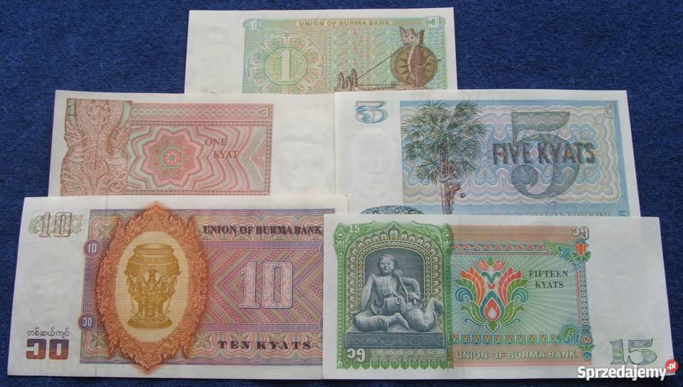 BURMA BIRMA Kolekcjonerskie Banknoty Zestaw 5 Katowice