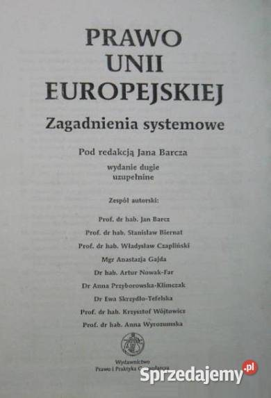 Prawo Unii Europejskiej Zagadnienia Systemowe łódzkie