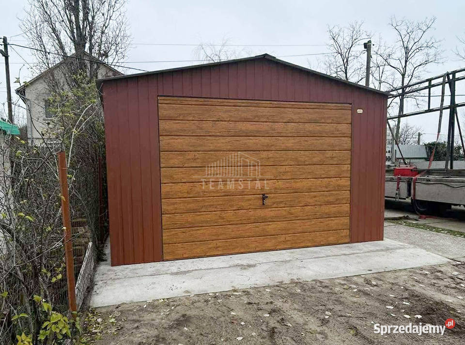 Garaż blaszany 45x6m brama uchylna drzwi okno samodzielny Dobre Miasto