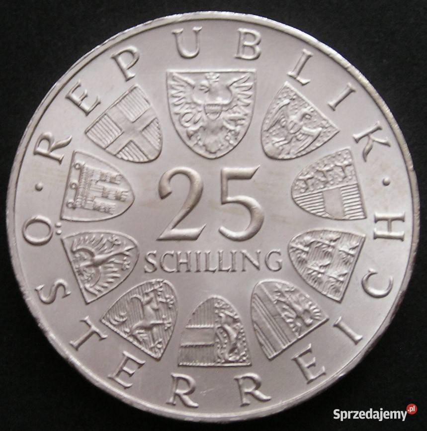 Austria 25 szylingów 1965 SREBRO Prechtl Łódź