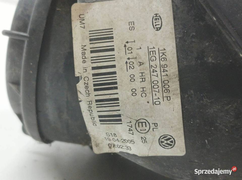 LAMPA PRZÓD PRAWA EU 1K6941006P VW Volkswagen