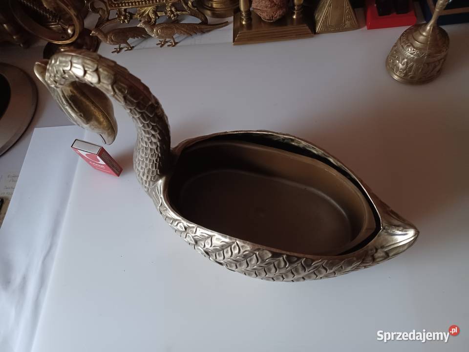 Mosiężna żardiniera łabędź wielkopolskie Poznań