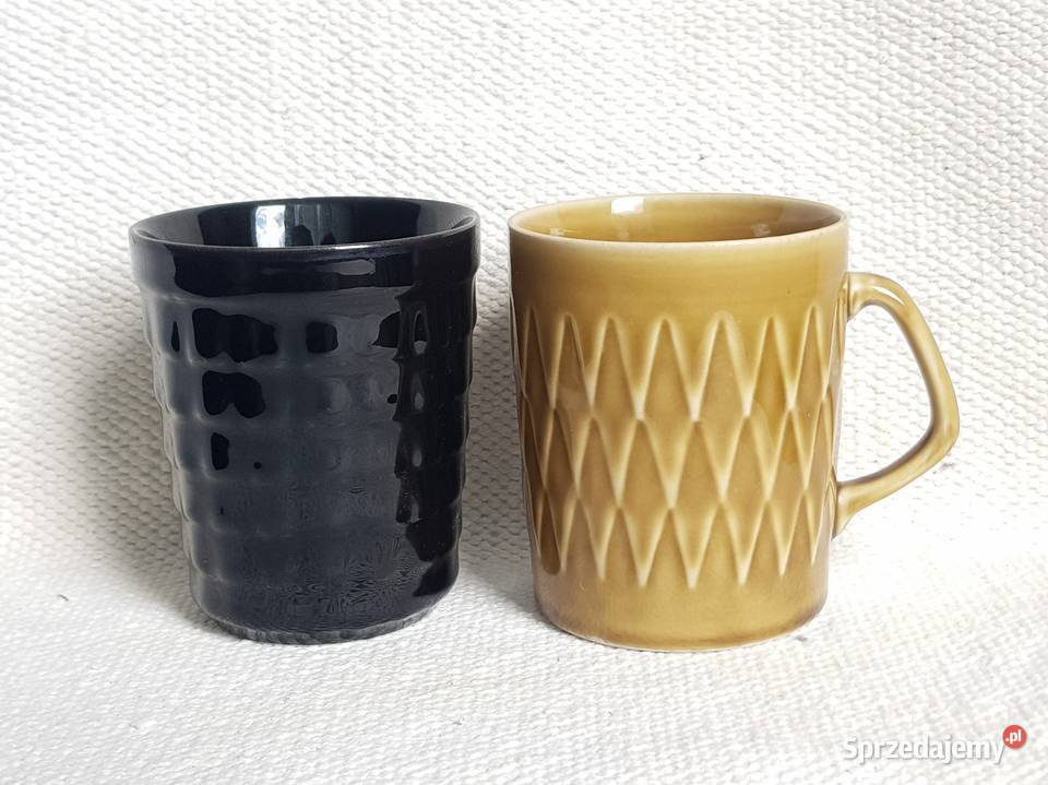 Porcelit Pruszków kubek Irenka czarny zygzaki Warszawa sprzedam