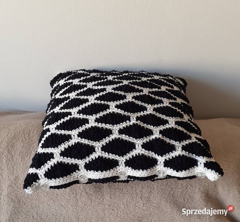 Poduszka poszewka dekoracyjna czarnobiała Warszawa