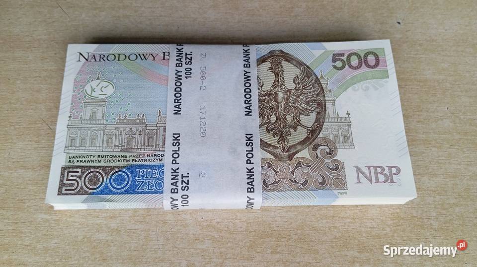 Paczka bankowa 100 UNC 500 złotych Skarżysko-Kamienna