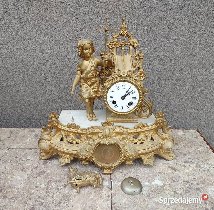 240 Stary francuski zegar kominkowy figuralny do pomorskie Tczew