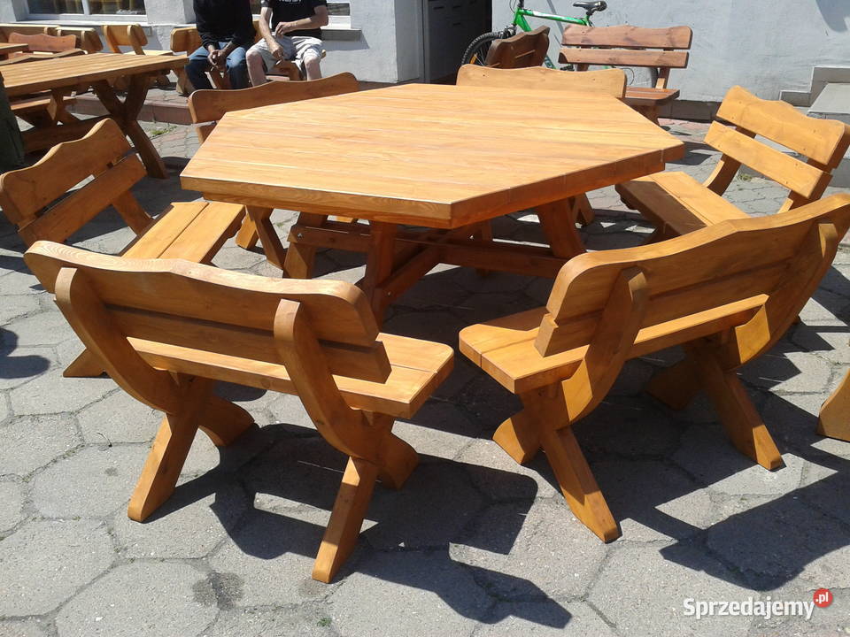 Meble ogrodowe duży sześciokątny zestaw Bydgoszcz