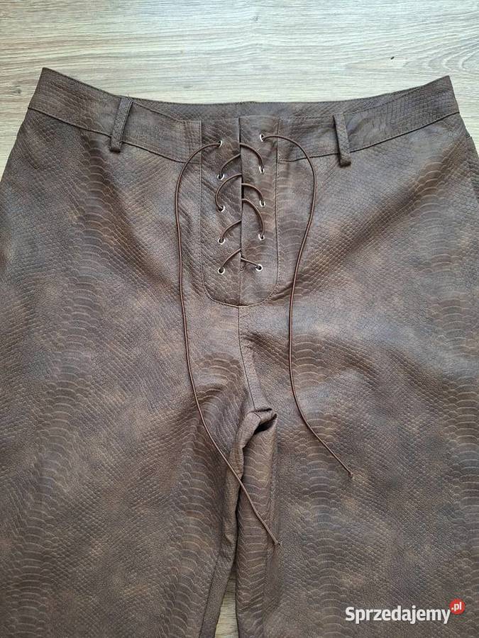 Piękne brązowe szerokie spodnie wężowe 42 Kraków