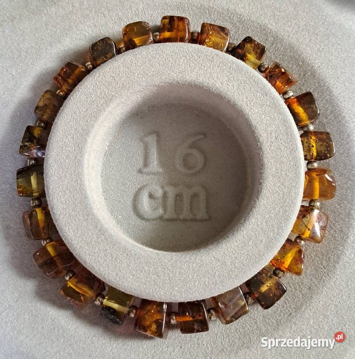Bransoletka BURSZTYN bałtycki kostka koniak z