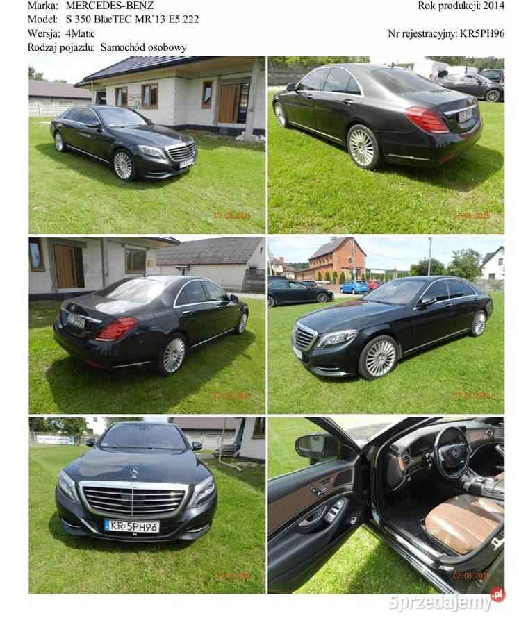 Mercedes Benz S 350 BlueTEC Mr 13 E 222 Bochnia