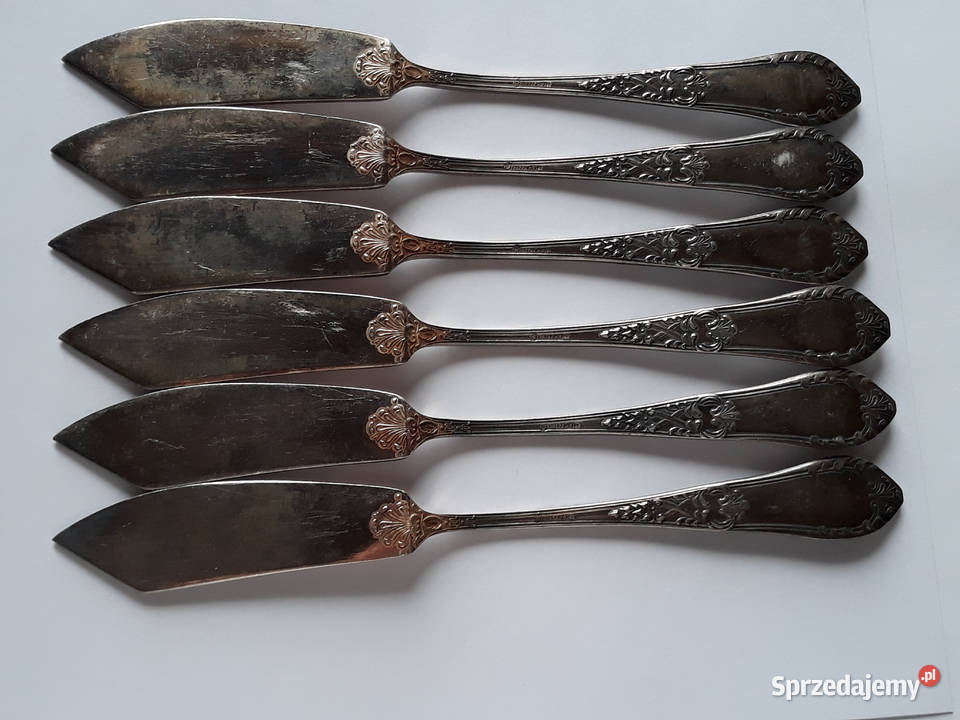 Posrebrzane noże do ryb ROMAŃSKI Hefra sztućce Dąbrowa Górnicza