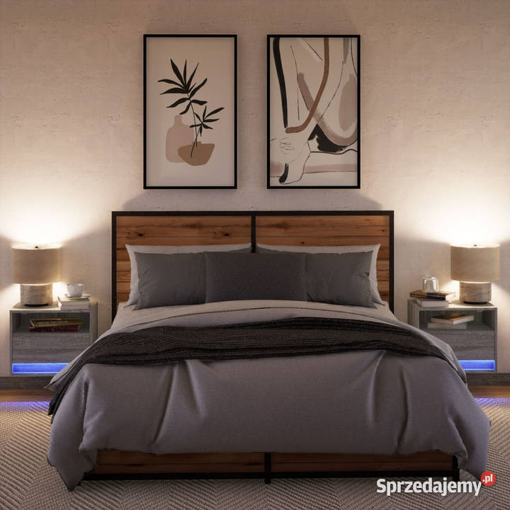 Wiszące szafki nocne z LED 2 szary dąb sonoma Nocne Warszawa sprzedam