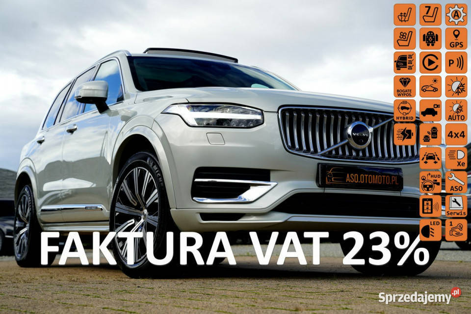 Volvo XC 90 RECHARGE panorama FUL LED wentylacja SUV opolskie Otmuchów