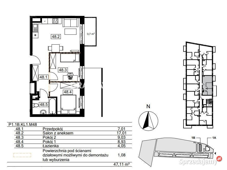 Mieszkanie 4589m 3pokojowe Kraków Agatowa własność