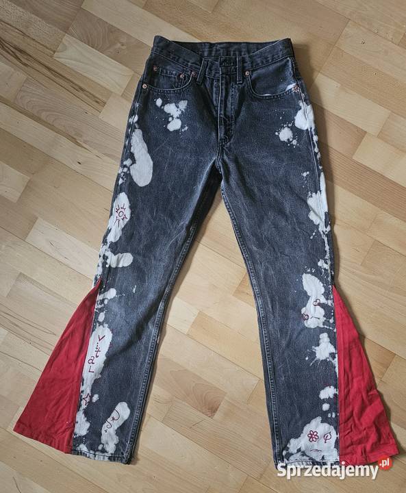 Dżinsy Levi Strauss przerobione na dzwony XS Rozmiar 34(XS) małopolskie Kraków sprzedam