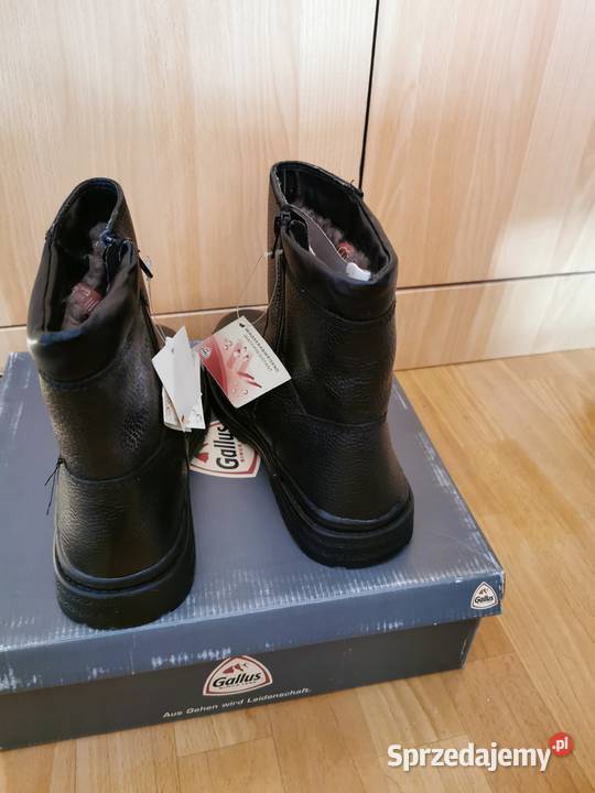 Buty skórzane zimowe z kożuszkiem Gallus Ruda Śląska