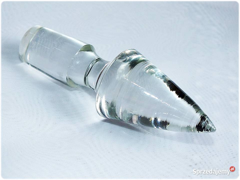 Stary szklany korek do karafki szpiczasty Żary