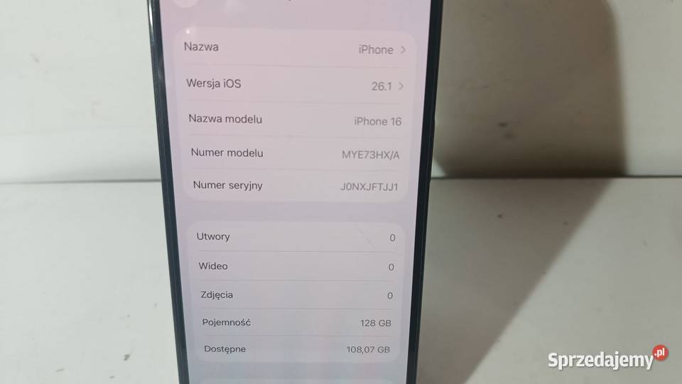 Smartfon APPLE iPhone 16 8128GB śląskie Katowice sprzedam