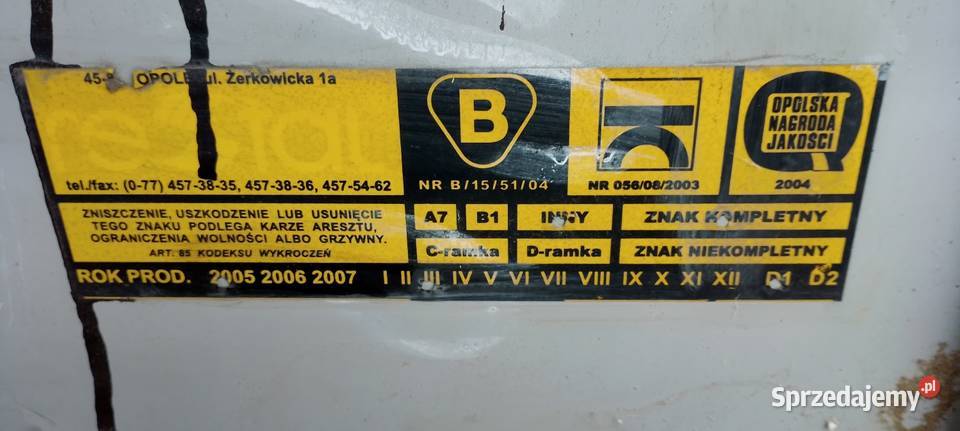 Znak drogowy uszkodzony duży Złomek podkarpackie Jarosław