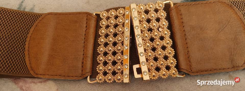 Pasek brązowy ze złotą klamerką Gdańsk sprzedam