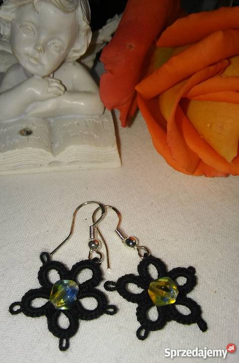 Kolczyki Frywolitkowe Wiśniowa sprzedam