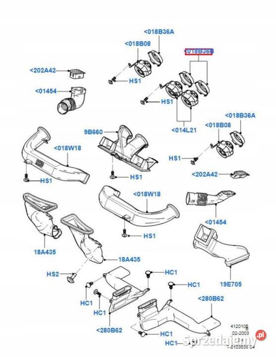 RAMKA NAWIEWU ŚRODEK PRAWY FORD FIESTA FUSION