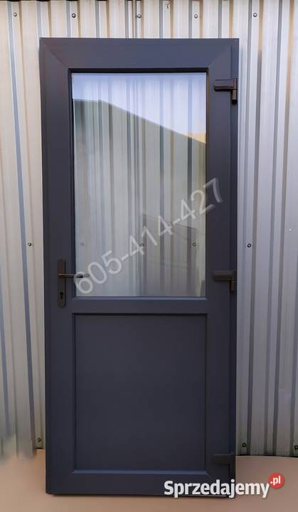 Drzwi PCV zewnętrzne antracyt 90x200 NOWE ręki Drzwi i okna
