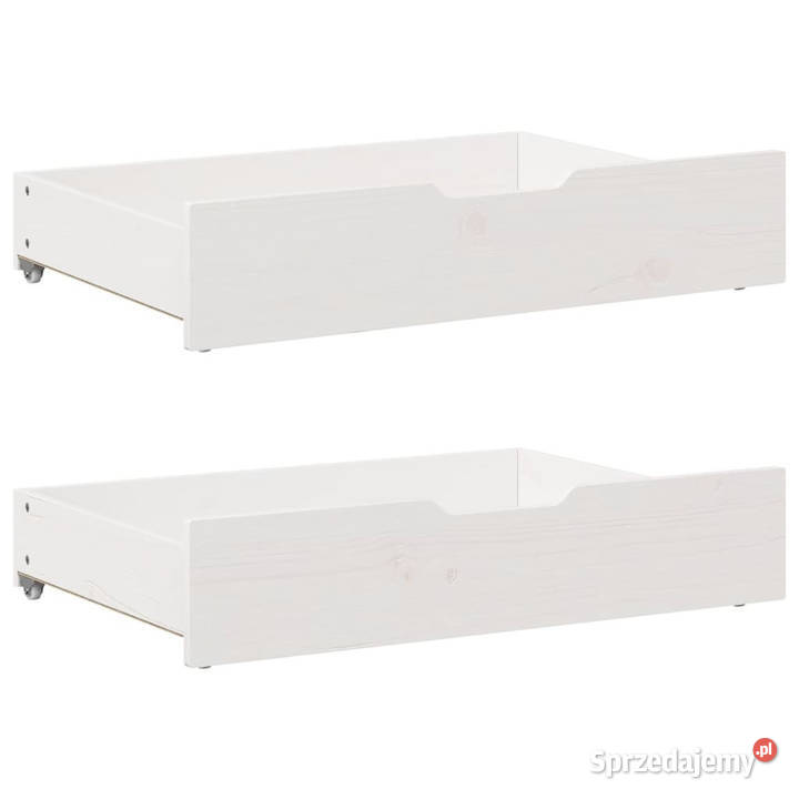 Szuflady pod łóżko 2 białe 80x55x16 drewno sprzedam