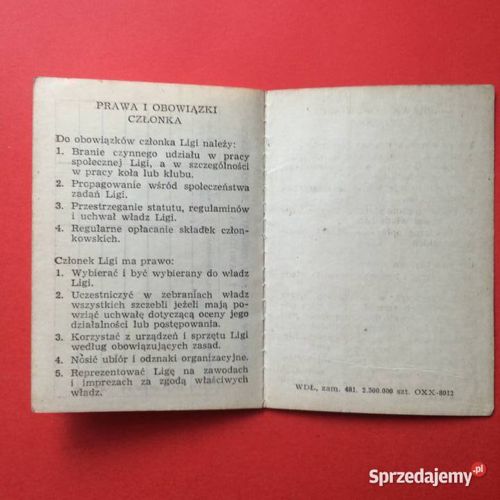 1912 Ligitymacja LOK Przeradzki