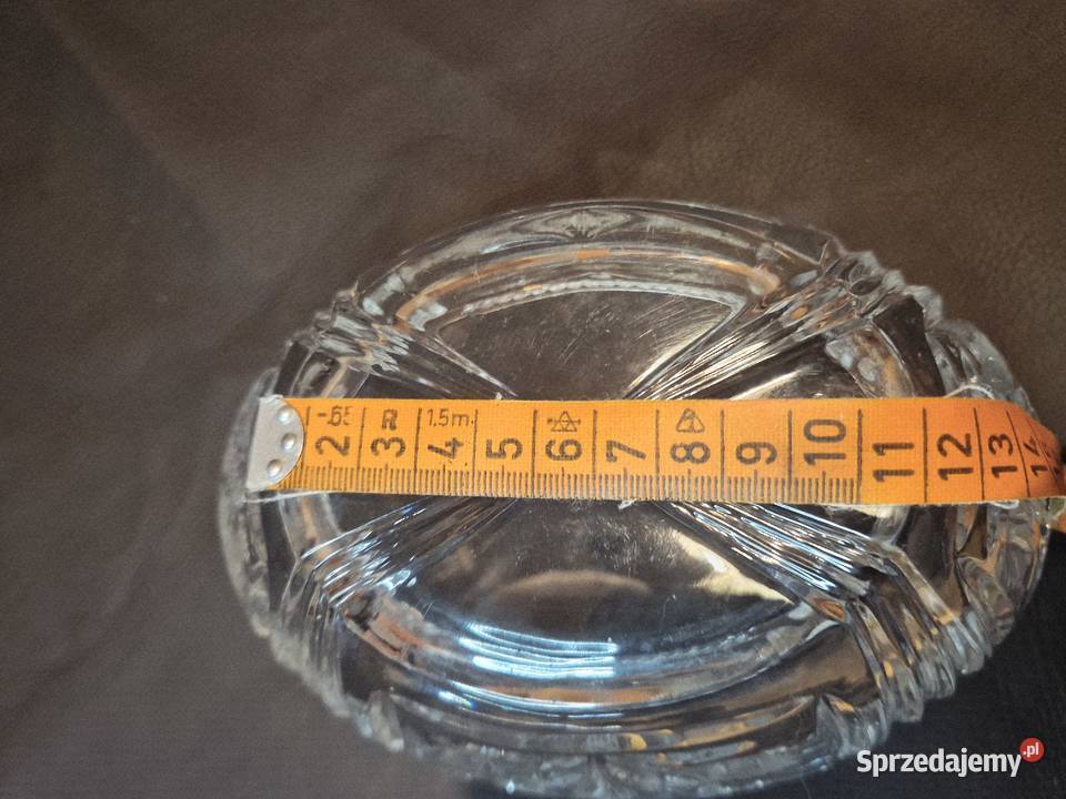 Kryształowa misa w kwiaty PRL antyk Porcelana i szkło Namysłów