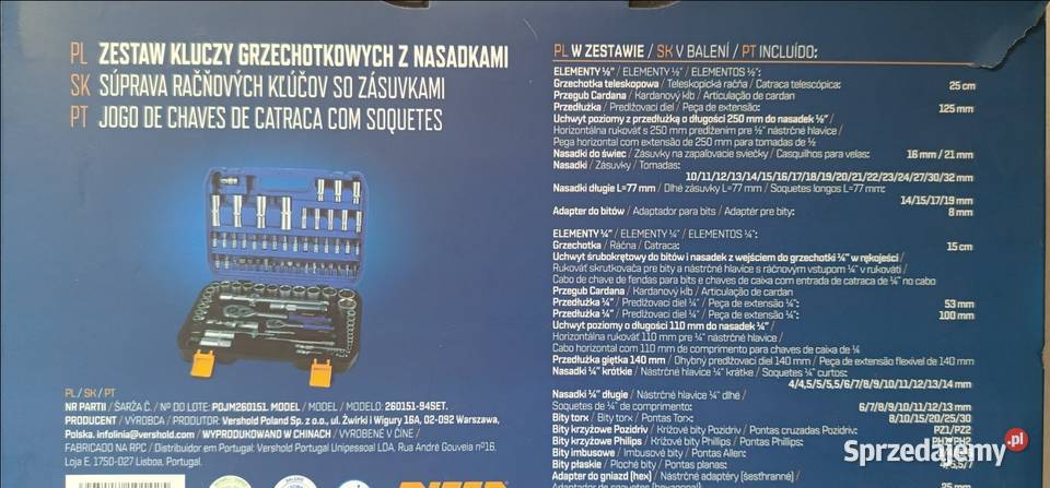 NITEO zestaw kluczy grzechotkowych z nasadkami Ełk
