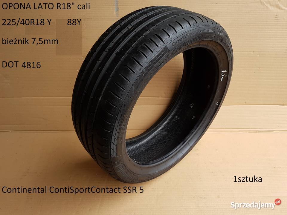 1 sztuka Opona lato 22540R18 88Y Continental