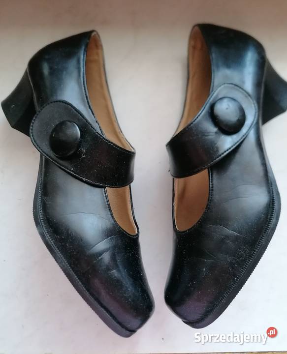 Czarne skórzane półbuty 37Moda Italia Łódź
