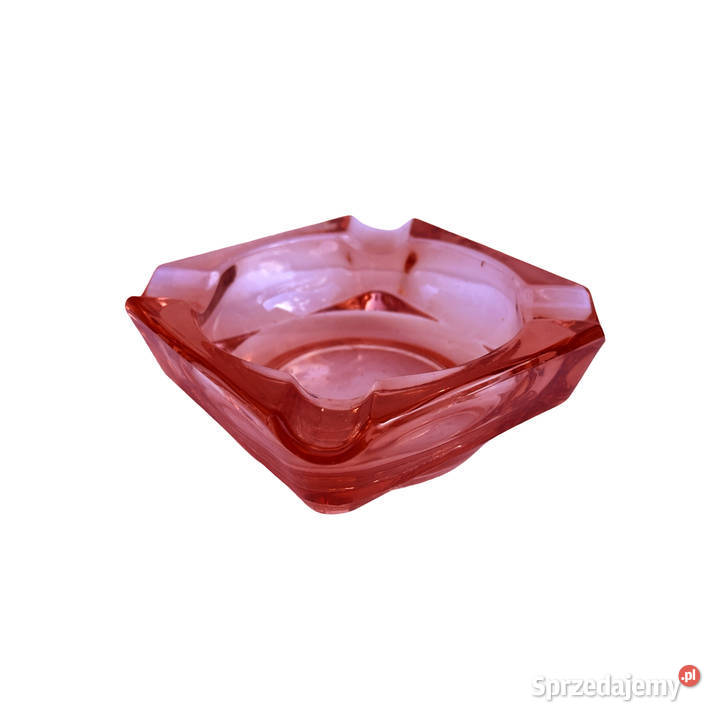 Czerwona łososiowa szklana popielnica HSG