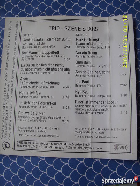 Kaseta SZENE STARS TRIO SPECTRUM POLYGRAM dolnośląskie