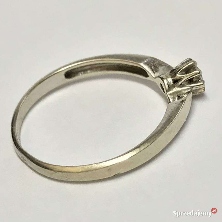 Złoty PIERŚCIONEK 585 14K DIAMENT 012ct APART Warszawa
