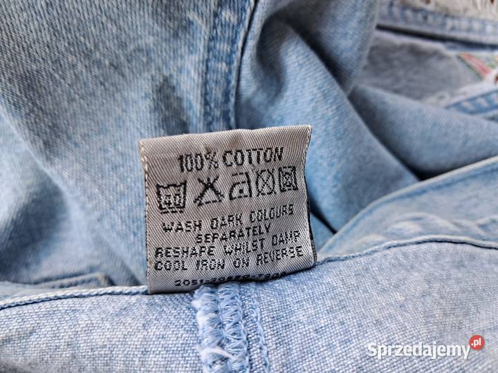 Szorty dżinsowe vintage haft bawełna 100 wysoki Spodnie małopolskie Kraków