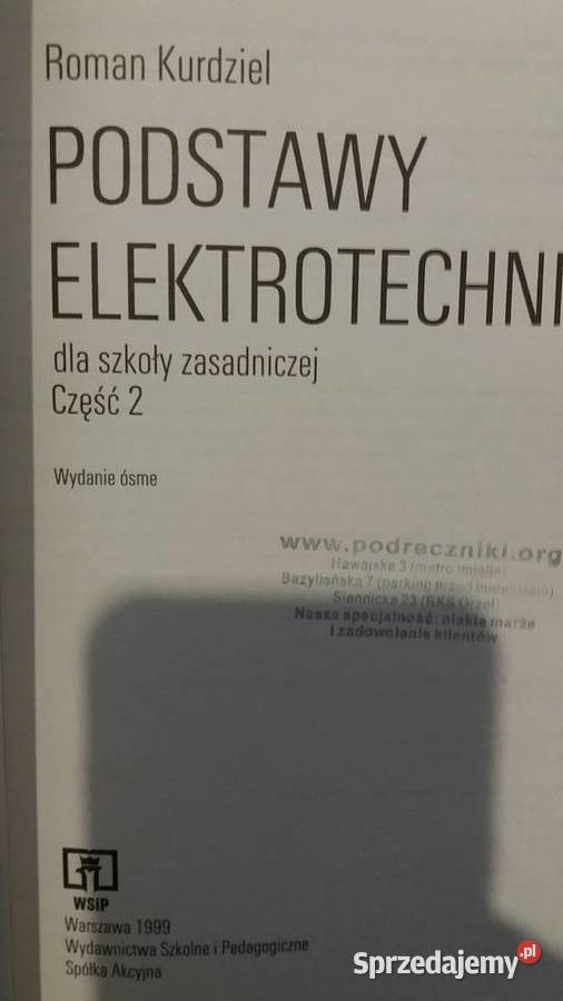 podstawy elektrotechniki książka mazowieckie sprzedam
