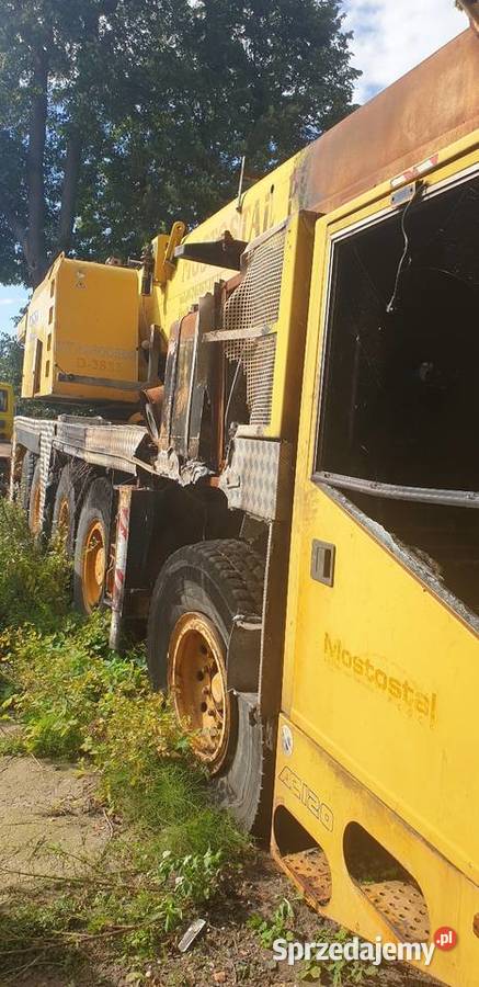 Uszkodzony dźwig terenowy samojezdy Demag AC 120 Dobre Miasto