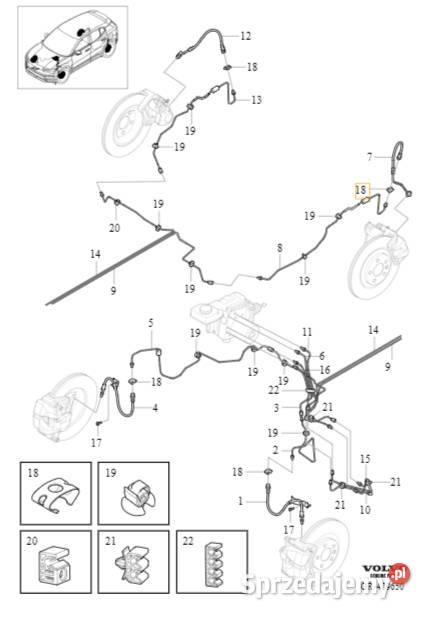 VOLVO EX30 C40 XC40 wspornik uchwyt przewodu dolnośląskie Bielany Wrocławskie