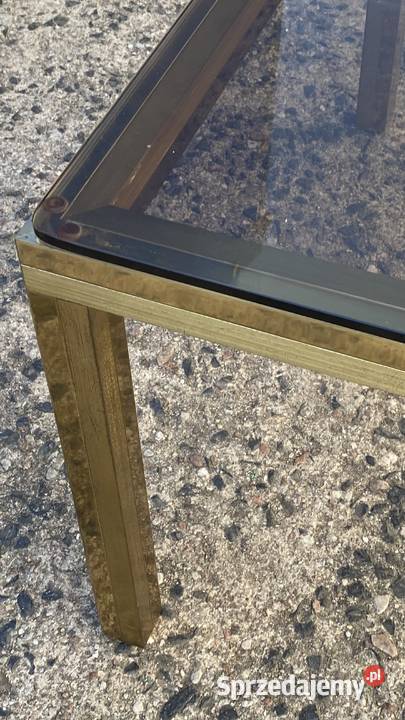 Złoty mosiężny stolik kawowy ława z dymionym Gryfice